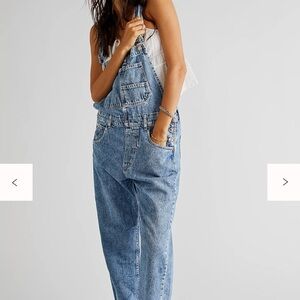 Relaxed Fit Blue Denim Overalls with Adjustable Straps